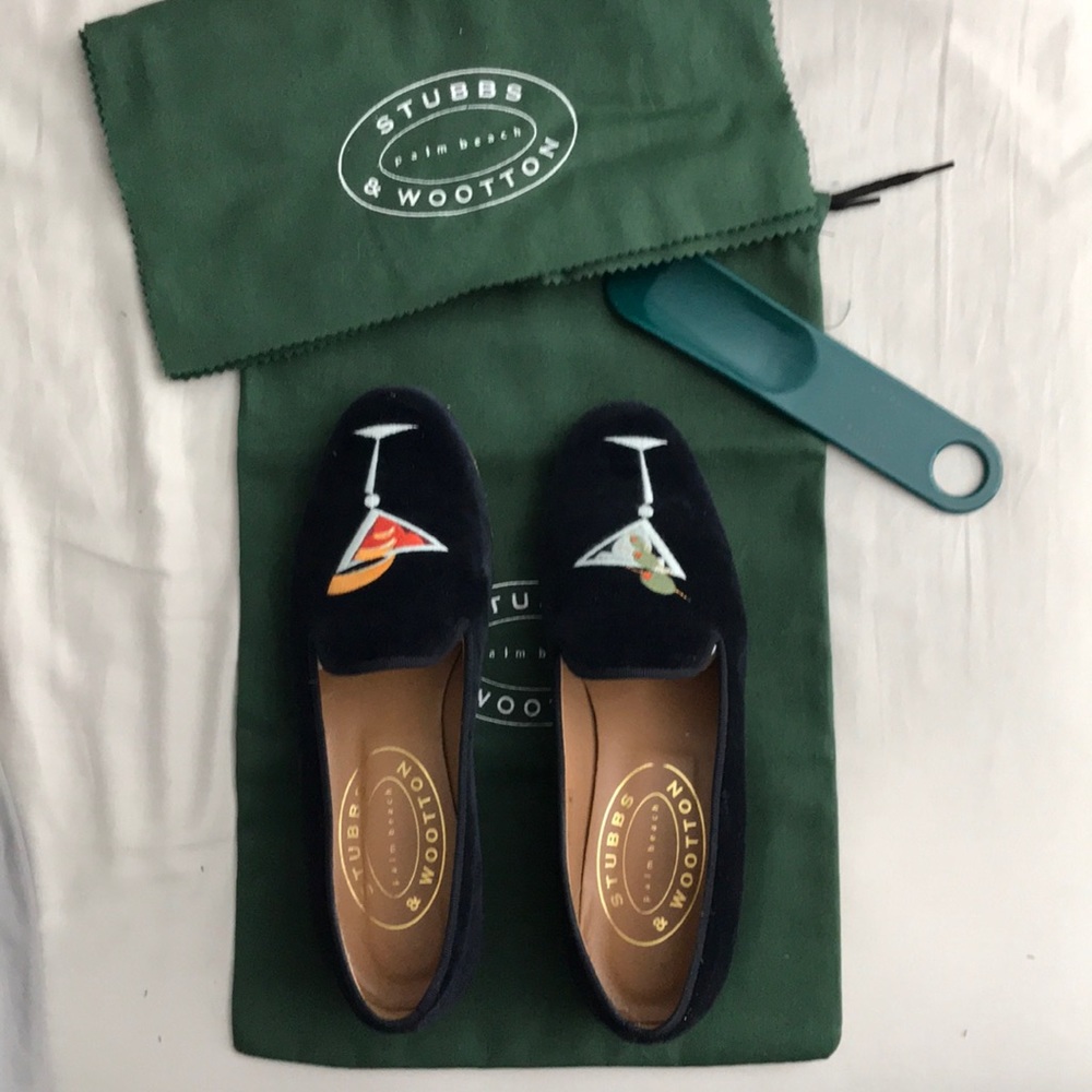 Stubbs & Wootton smoking slippers, Martini Navy 8